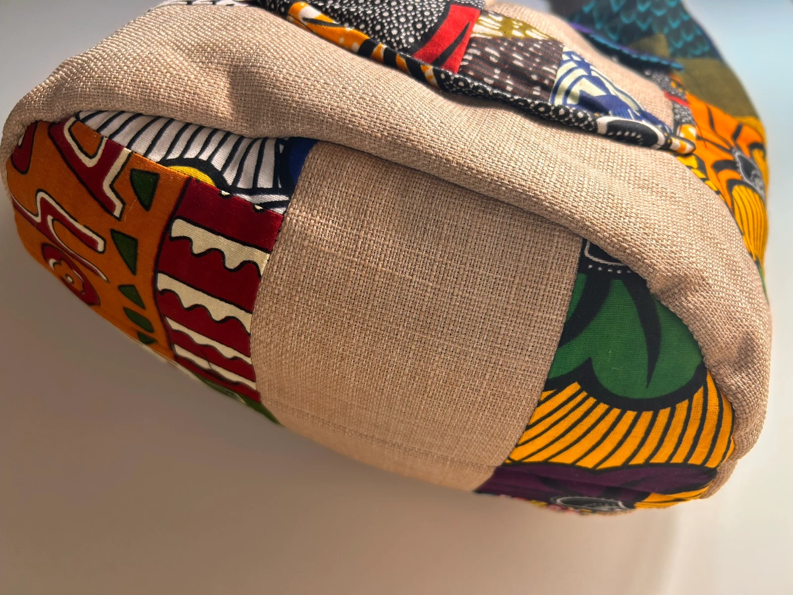 Wax and jute patchwork bag - one of a kind – photo 6